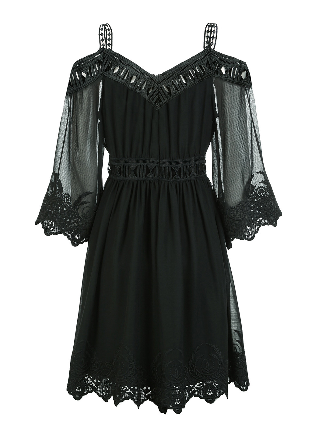 Чорна кежуал плаття, сукня кльош Only однотонна