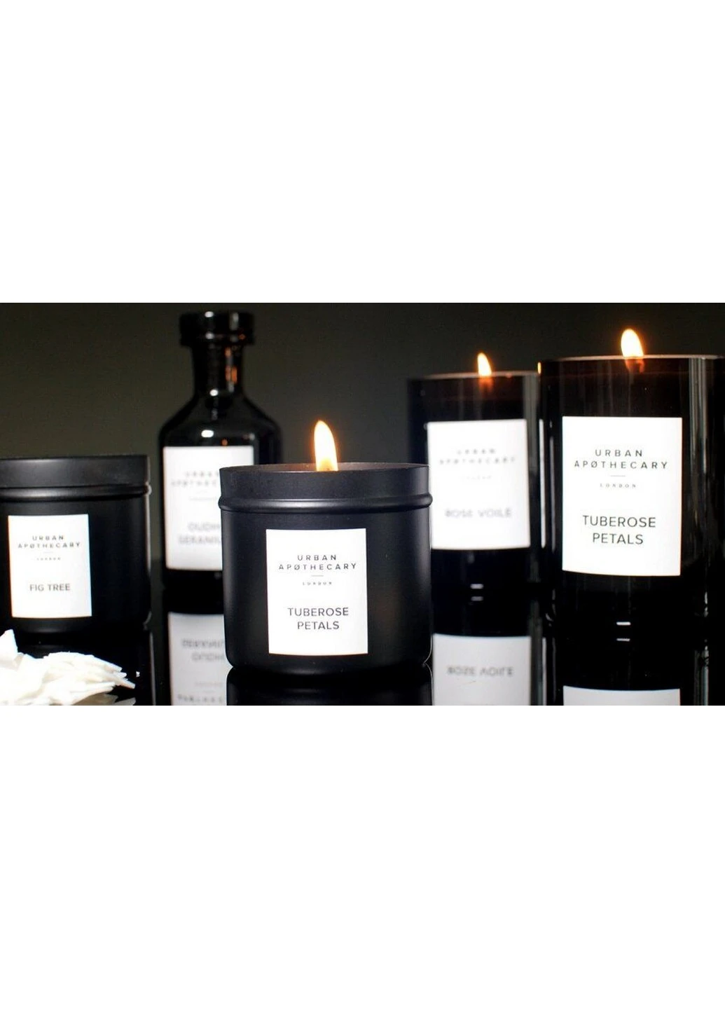 Ароматическая свеча из натурального воска Tuberose petals 300 г (UALWTPC300) Urban Apothecary (227516067)