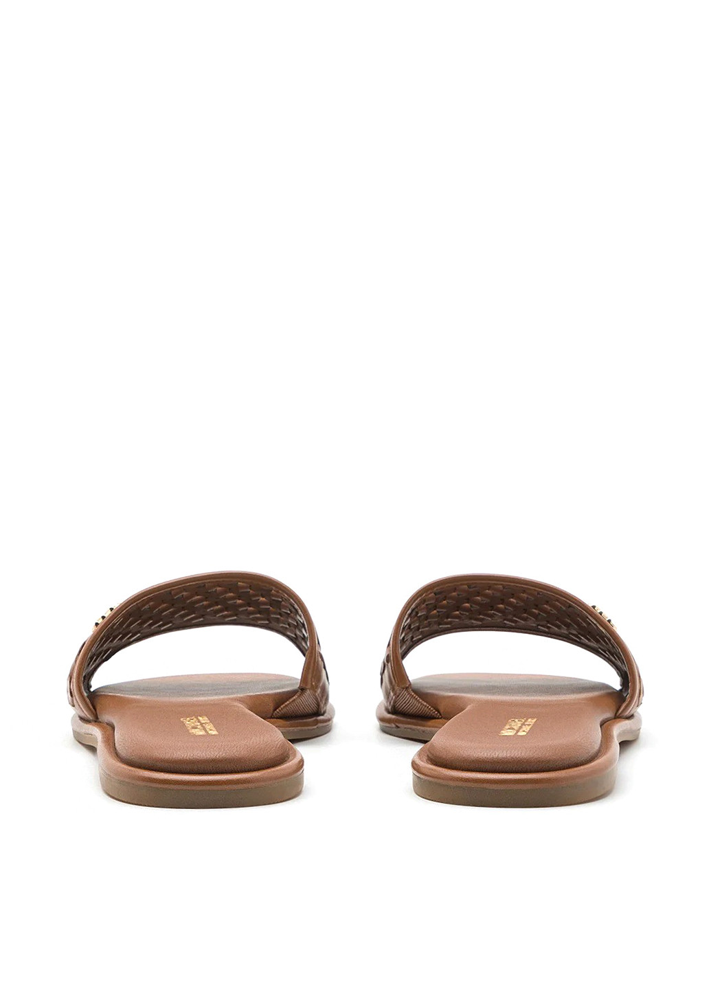 Коричневые шлепанцы Michael Kors с логотипом, плетение