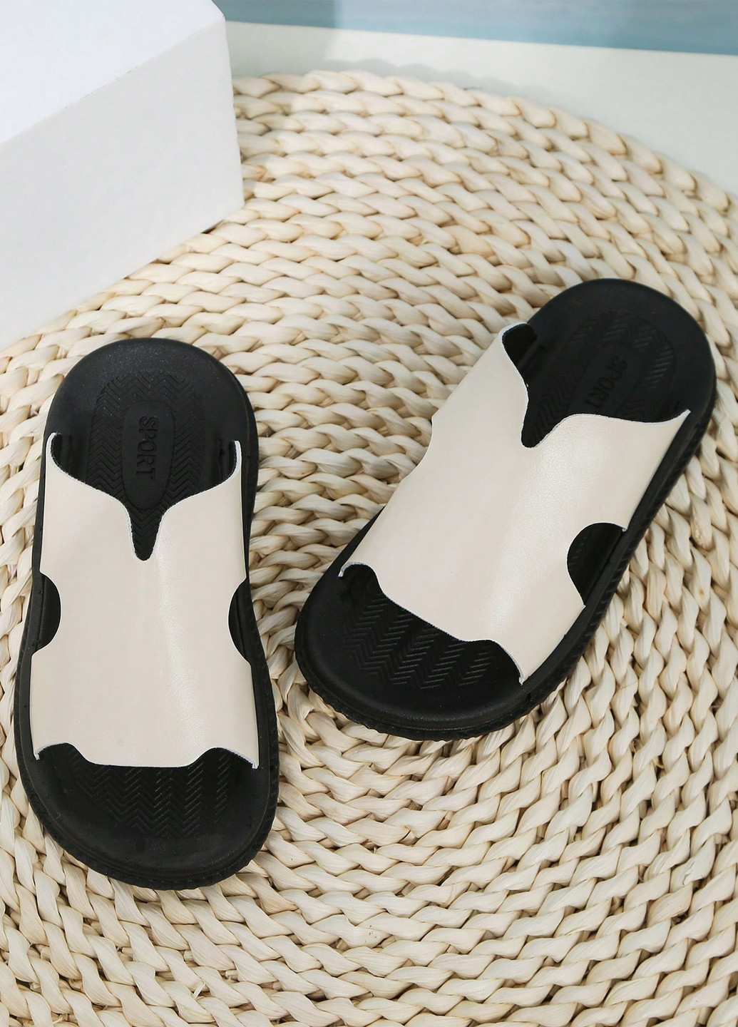 Черно-белые кэжуал тапочки SHEIN
