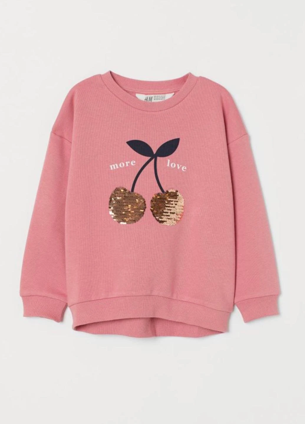 H&M свитшот надпись розовый кэжуал хлопок