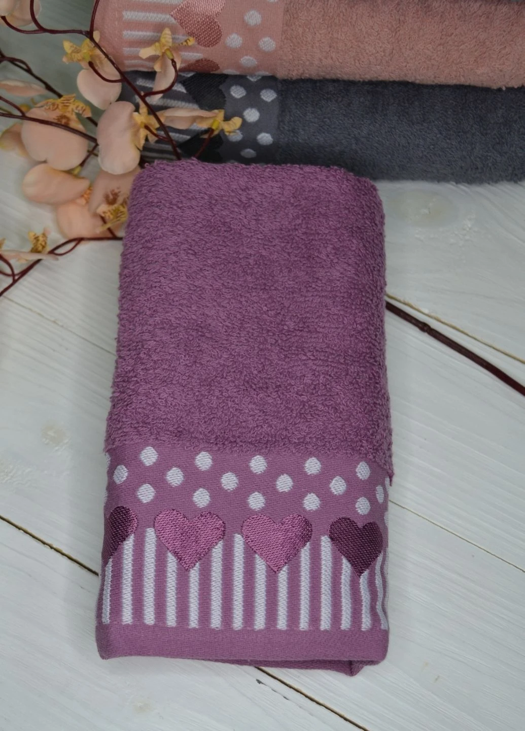 Полотенце для лица, 50х90 см Ekin Home сливовый