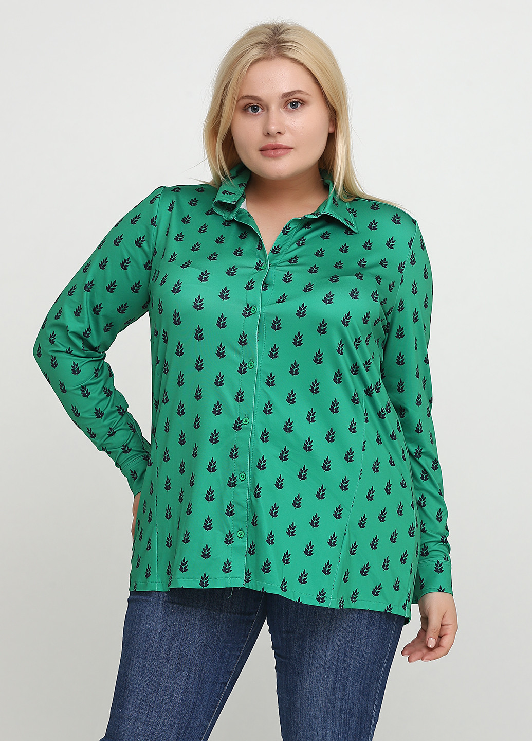 Зеленая демисезонная рубашка Adia Fashion