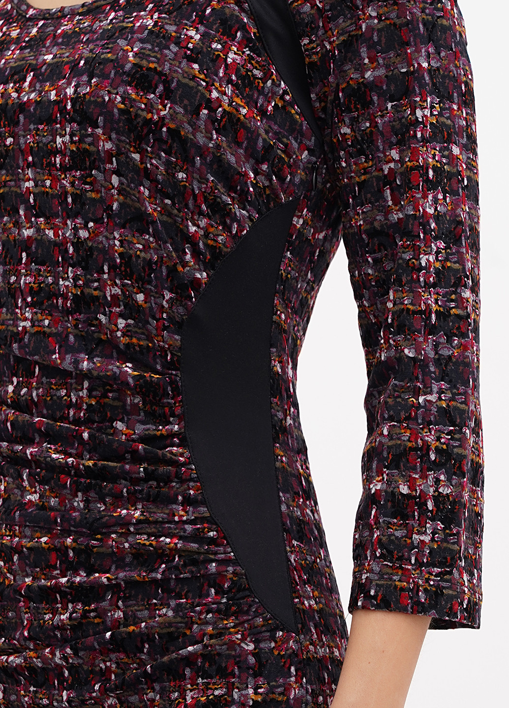 Бордова кежуал сукня силуетна Sassofono в клітинку