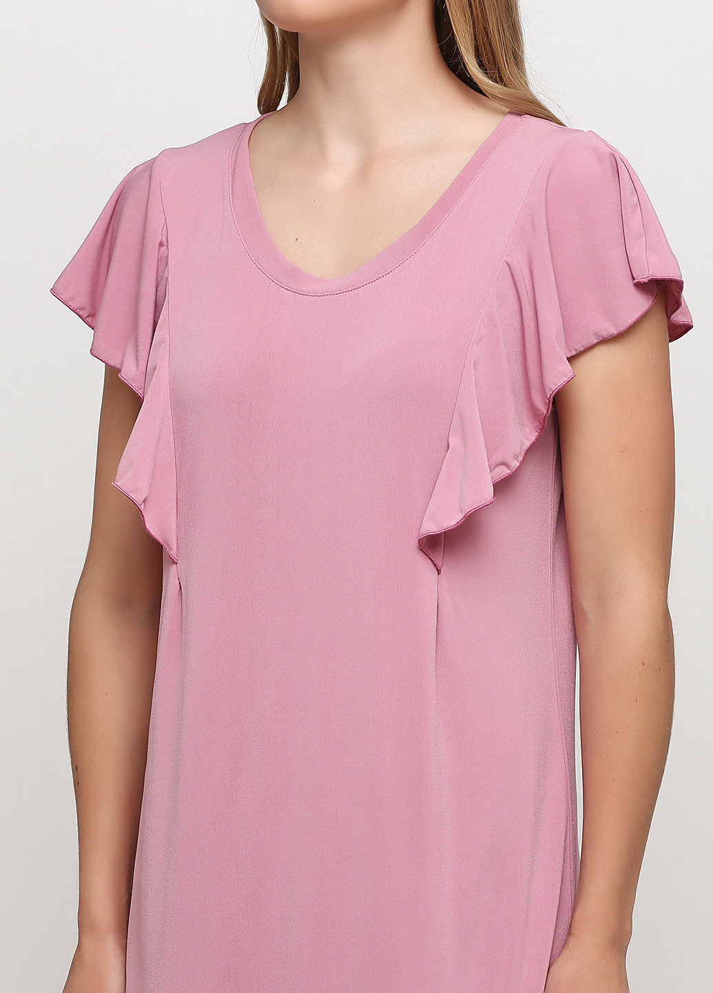 Розовое домашнее платье платье-футболка Трикомир однотонное