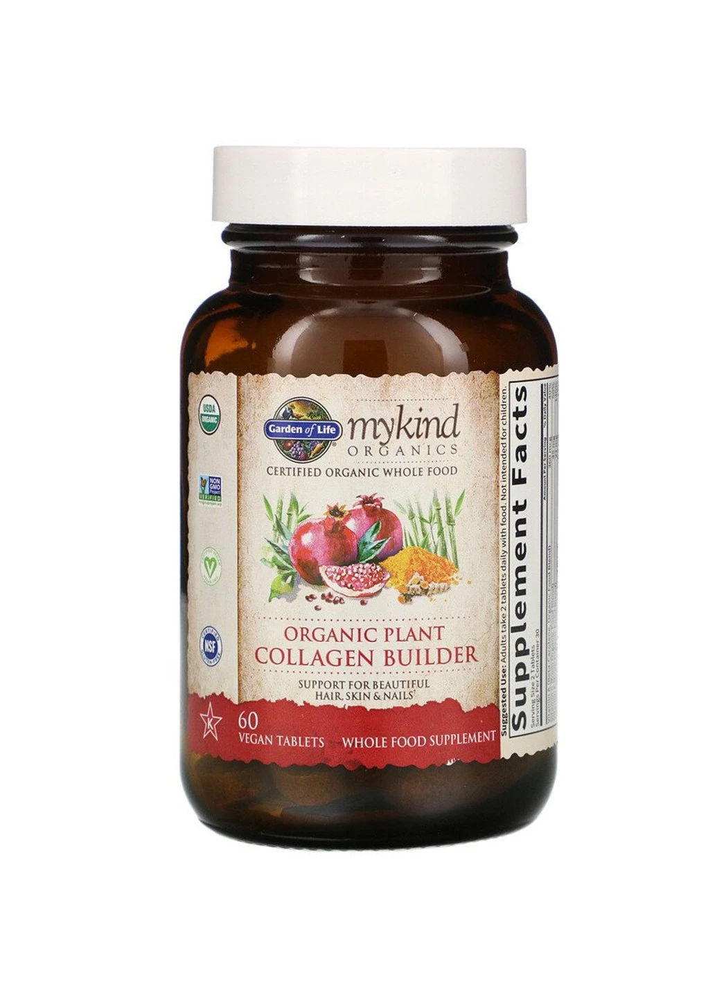 Органический Коллаген, Collagen Builder, MyKind Organics,, 60 веганских таблеток Garden of Life (255409225)