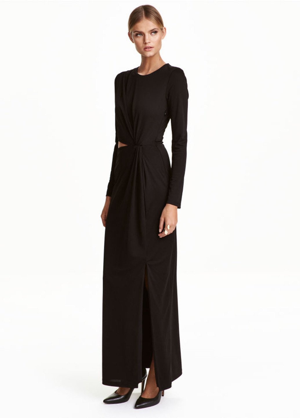 Чорна вечірня сукня довга H&M однотонна
