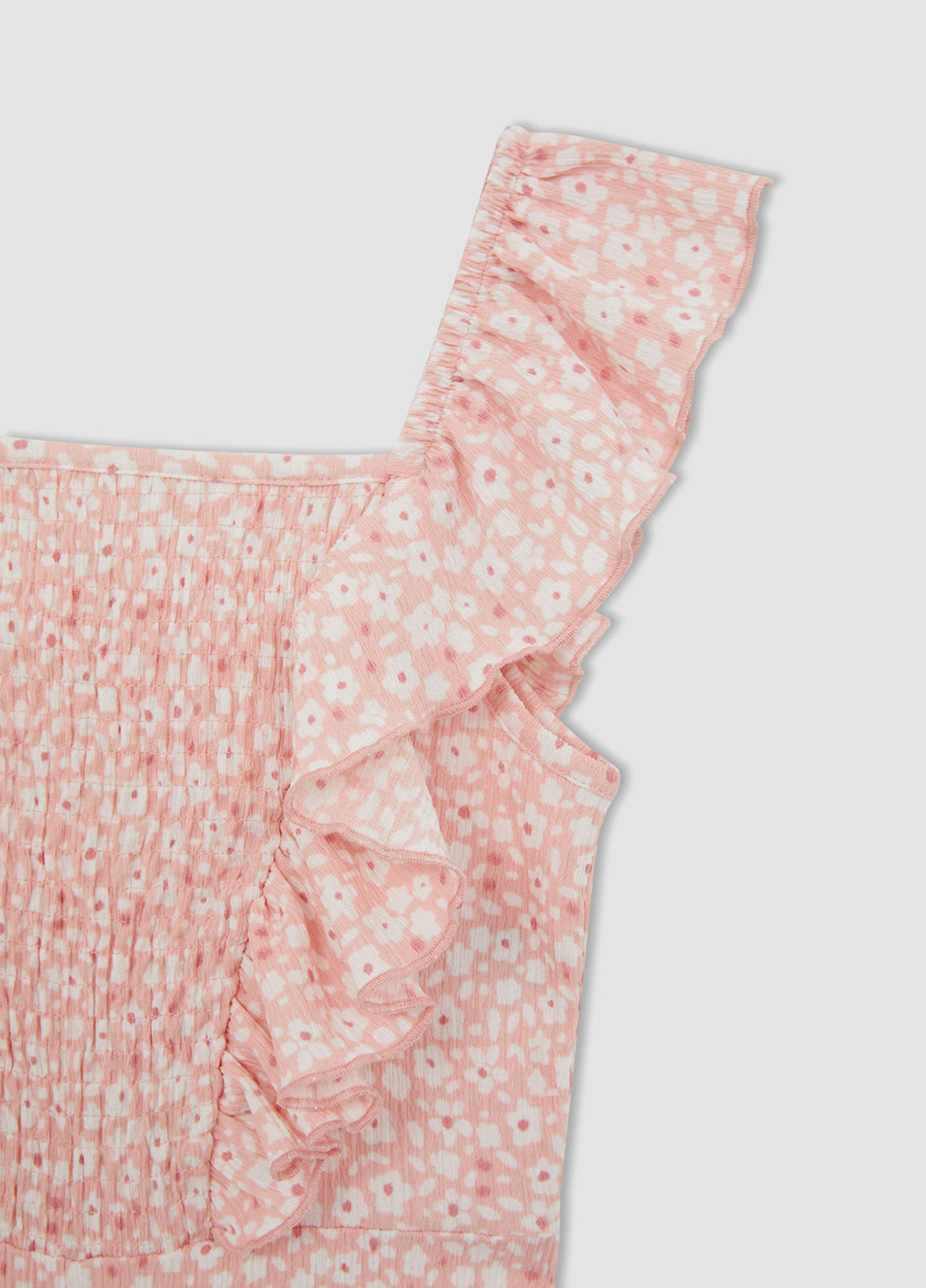 Комбінезон DeFacto комбінезон-брюки квітковий світло-рожевий кежуал поліестер