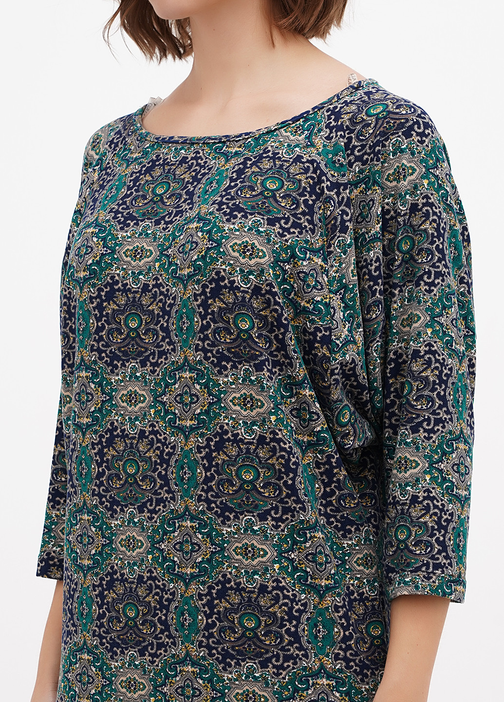 Зеленое кэжуал платье Sassofono с цветочным принтом