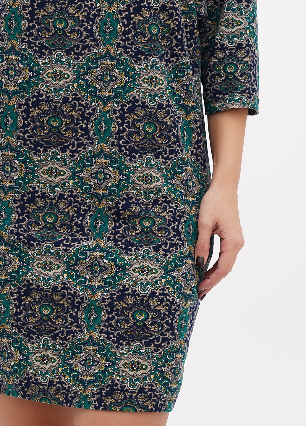 Зеленое кэжуал платье Sassofono с цветочным принтом