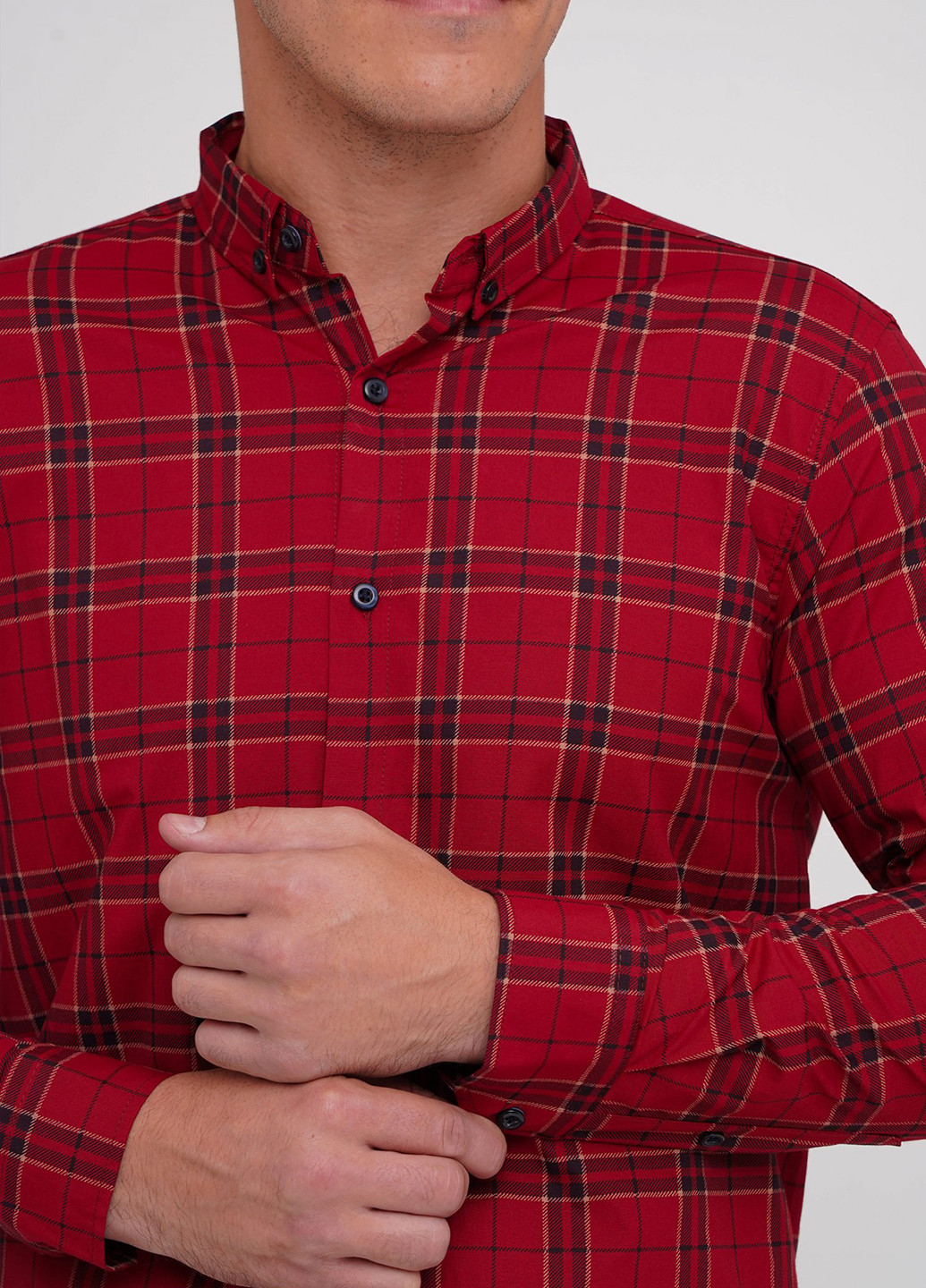 Красная кэжуал рубашка в клетку Trend Collection