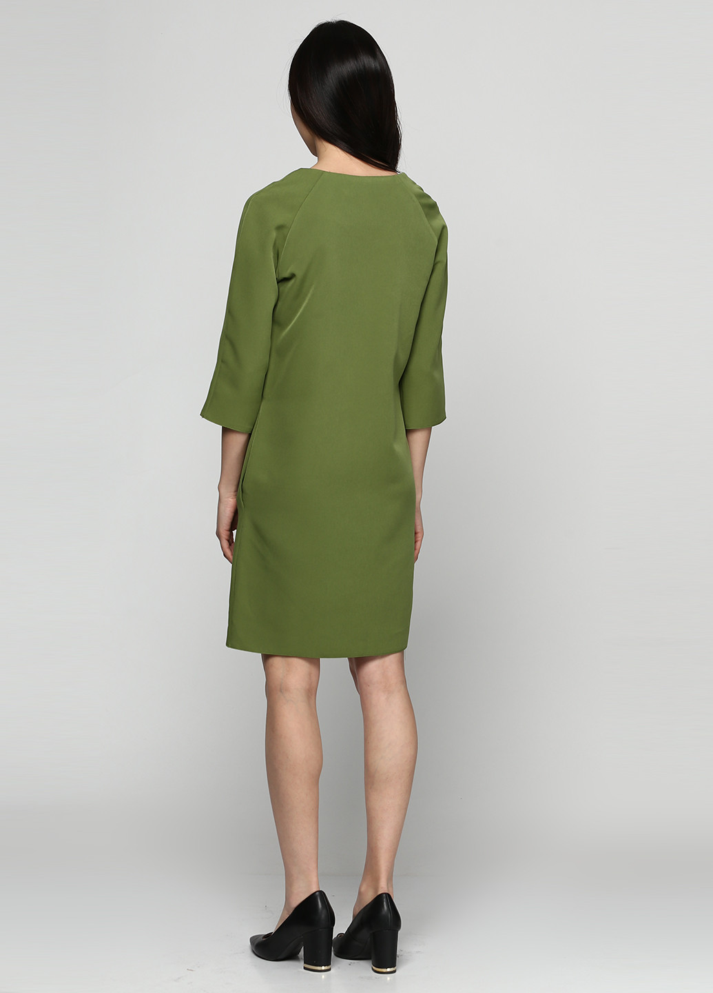 Оливковое кэжуал платье короткое Italy Moda однотонное