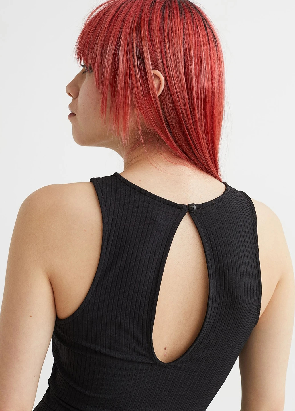 Комбинезон H&M комбинезон-брюки однотонный чёрный кэжуал полиэстер, трикотаж