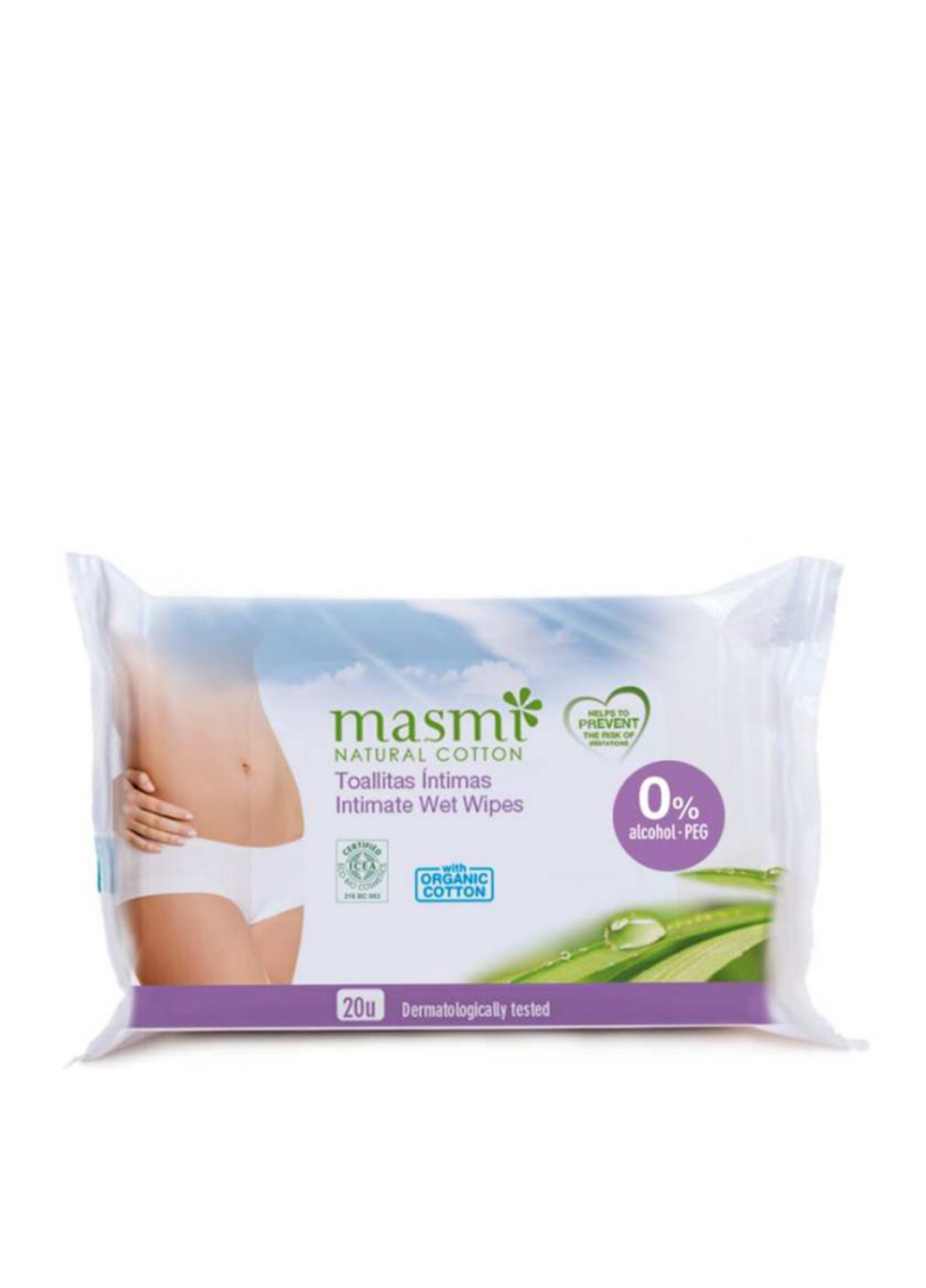 Салфетки влажные органические для интимной гигиены (20 шт.) Masmi (185402118)