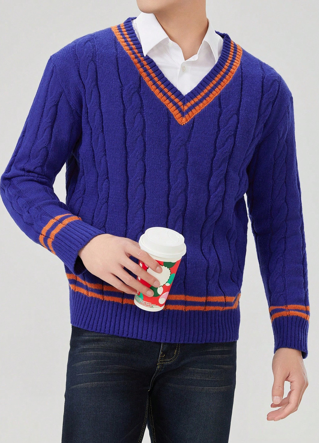 Синий демисезонный пуловер пуловер SHEIN