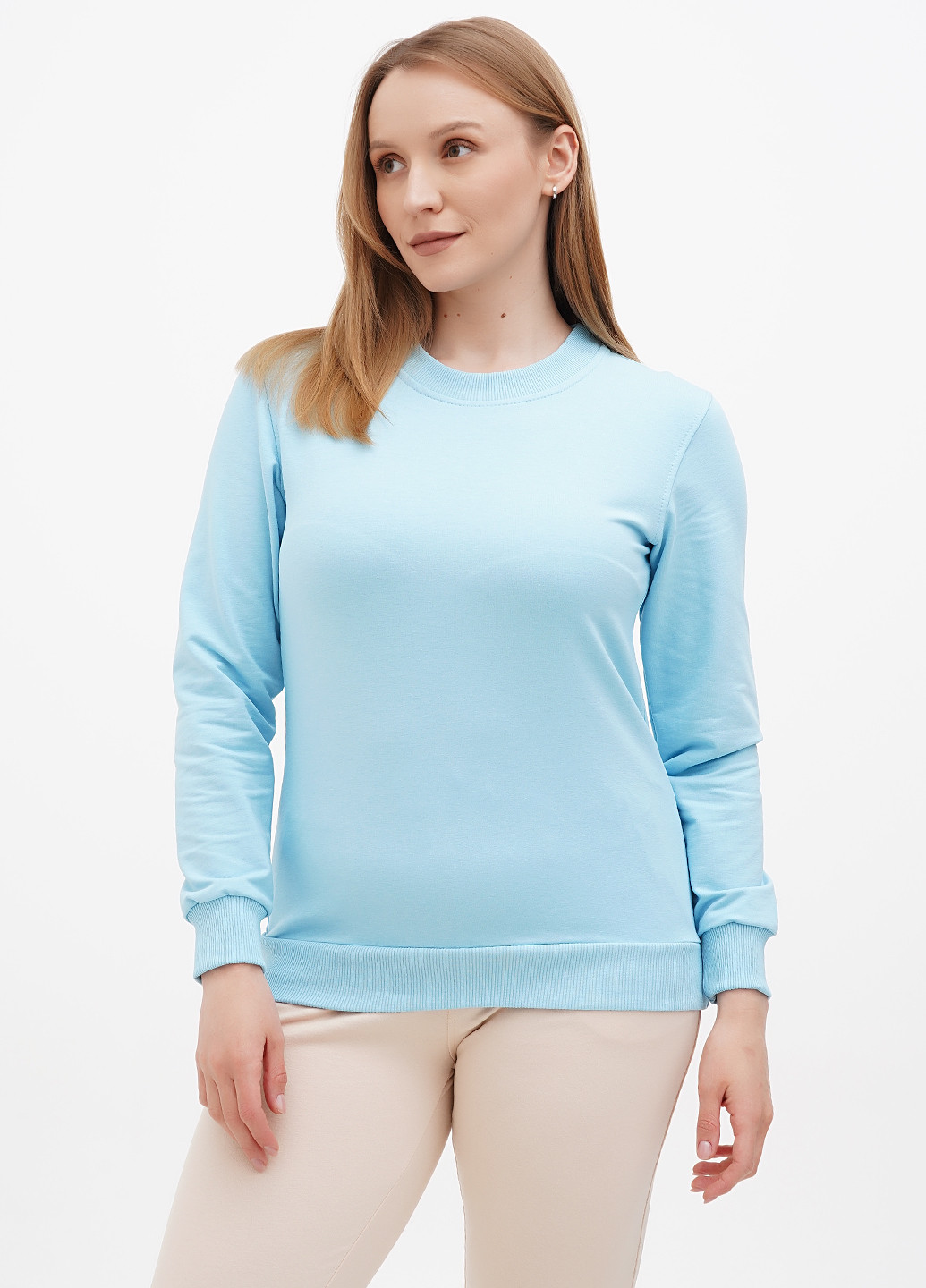 Голубой свитшот Shik однотонный без декора (295319908)