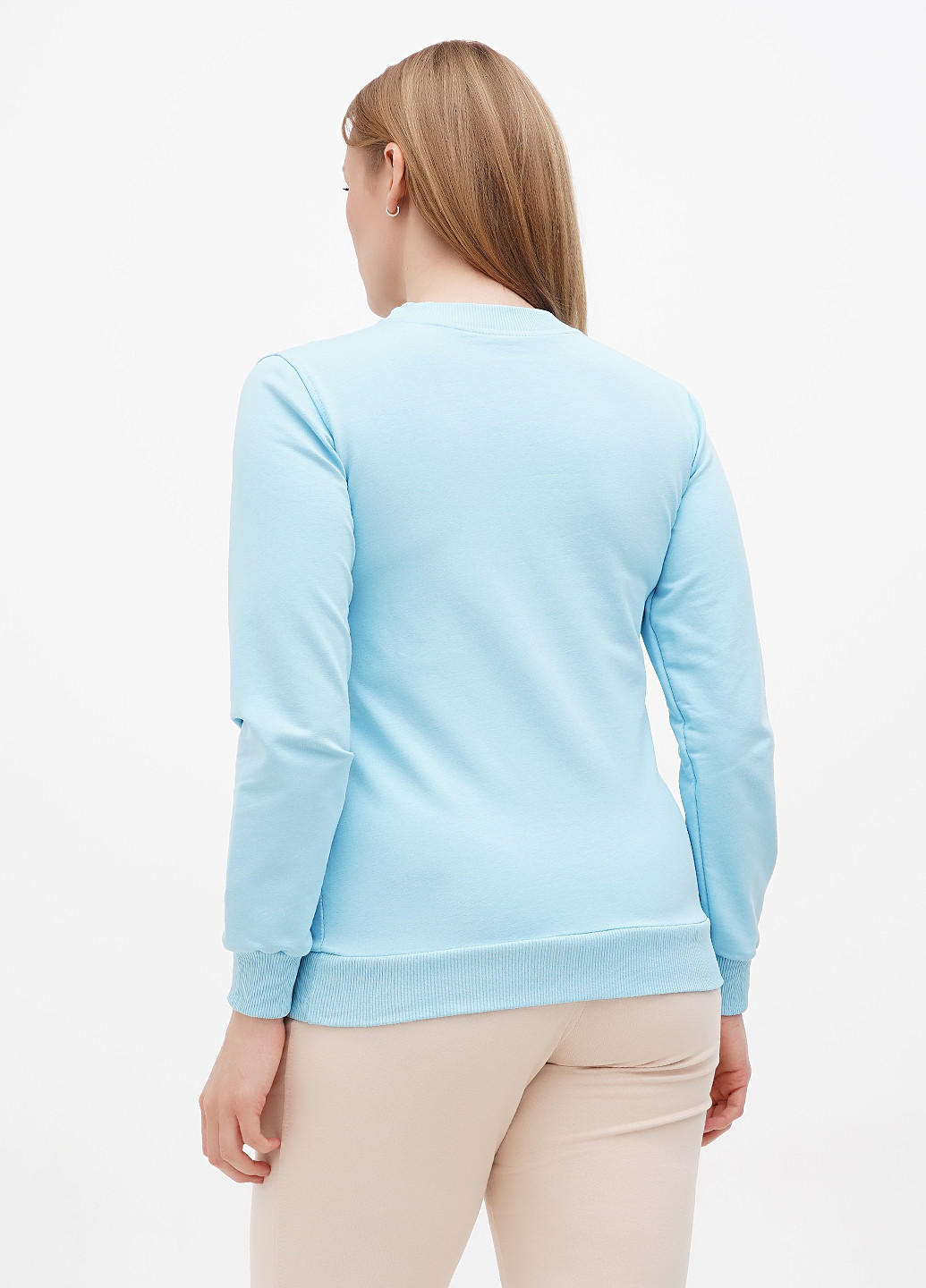 Голубой свитшот Shik однотонный без декора (295319908)