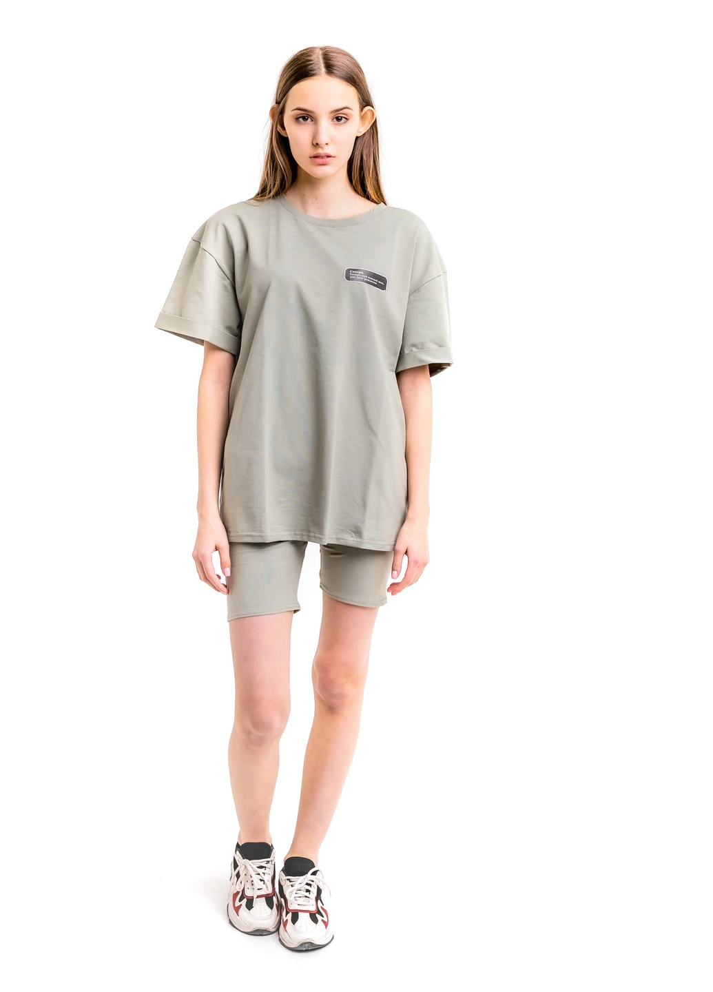 Футболка Comfort жіноча Oversize з принтом Дивись оливкова Intruder - (233042599)