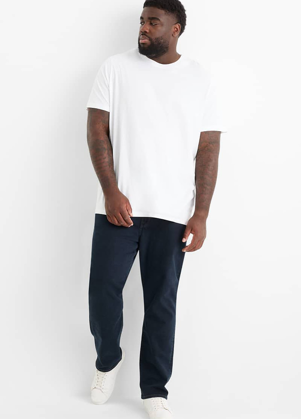 Темно-синие демисезонные прямые джинсы C&A