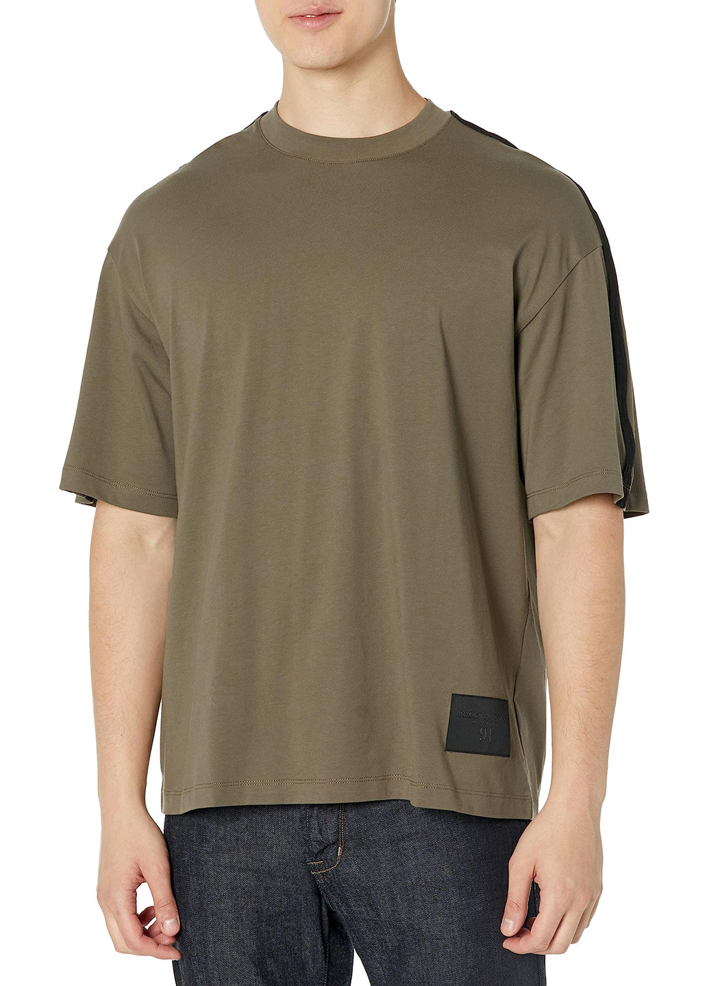 Хаки (оливковая) футболка Armani Exchange