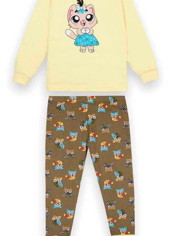 Молочна всесезон дитяча піжама для дівчинки Габби