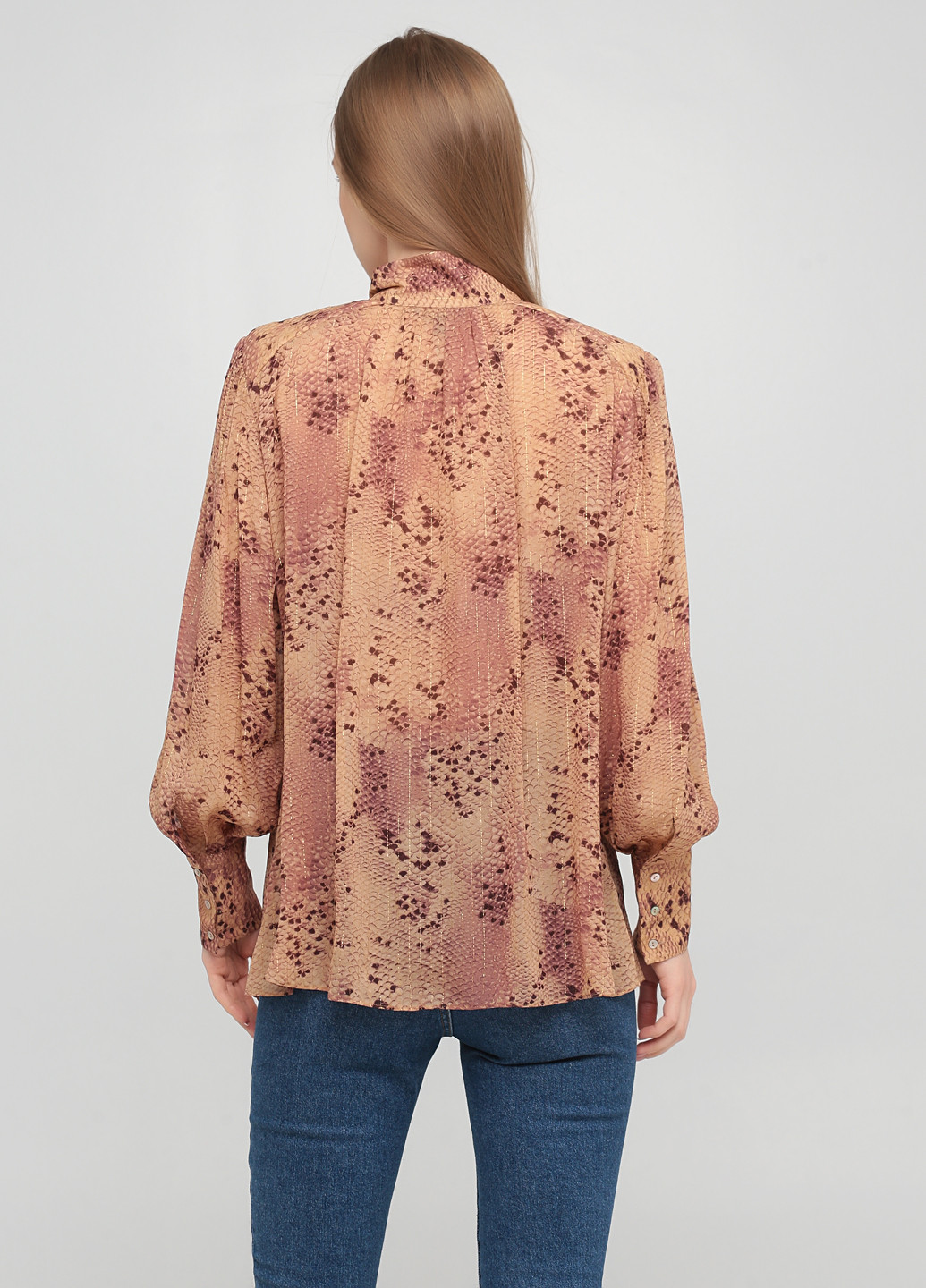Светло-коричневая демисезонная блуза Massimo Dutti