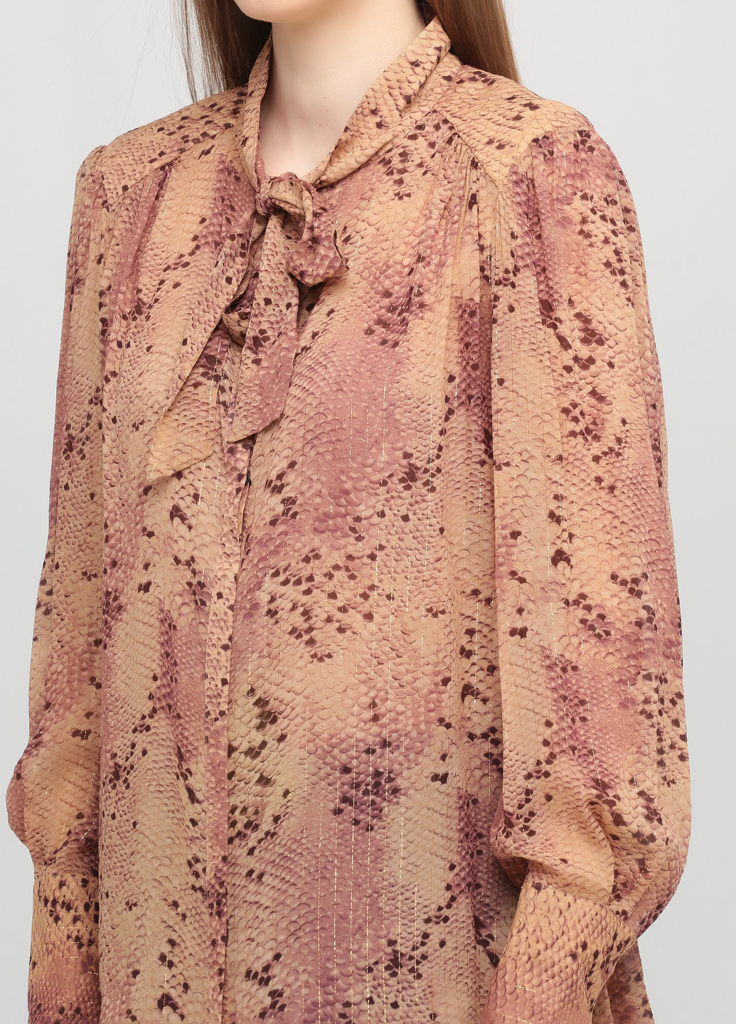 Светло-коричневая блуза Massimo Dutti
