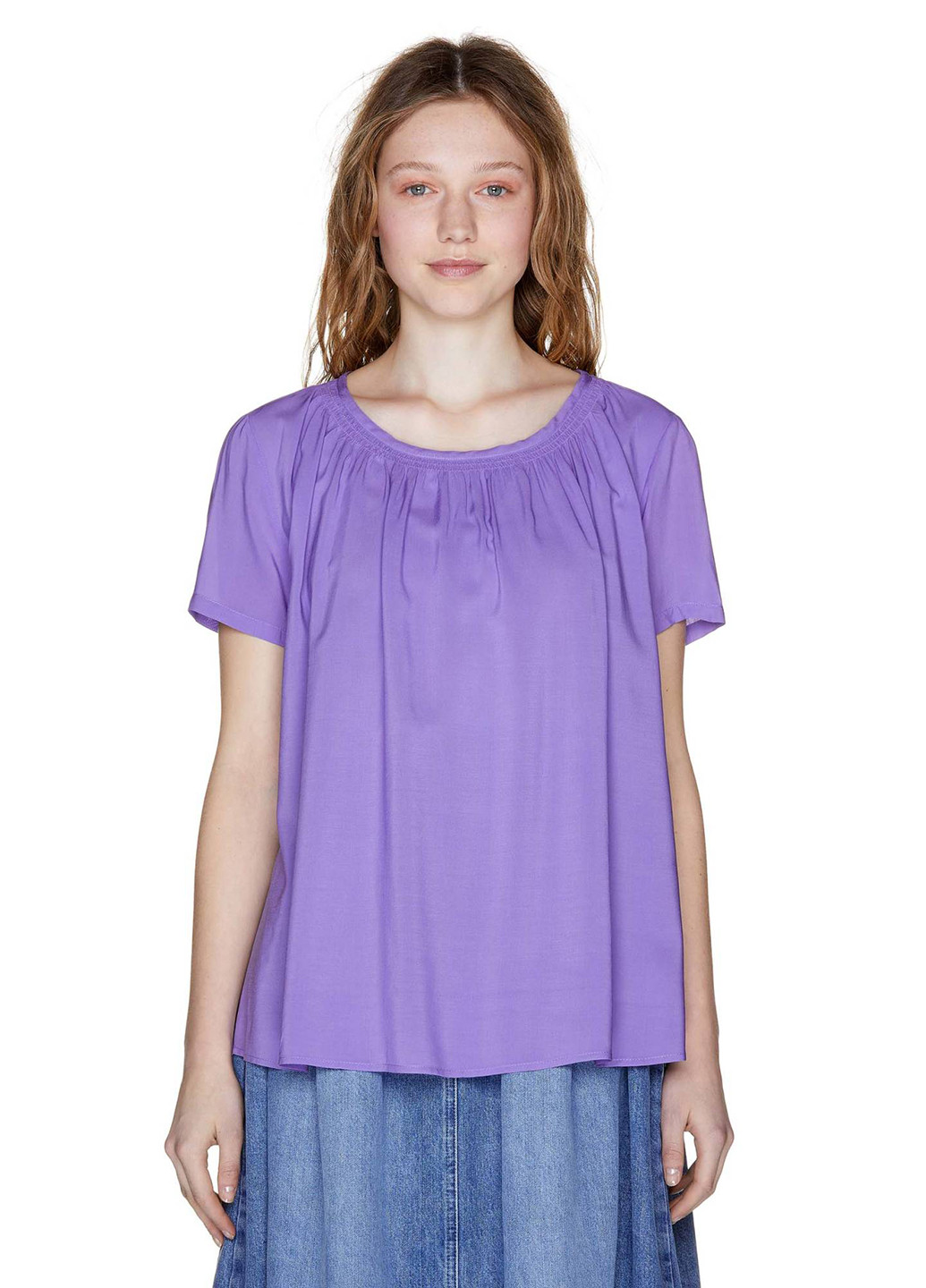 Сиреневая летняя блуза United Colors of Benetton