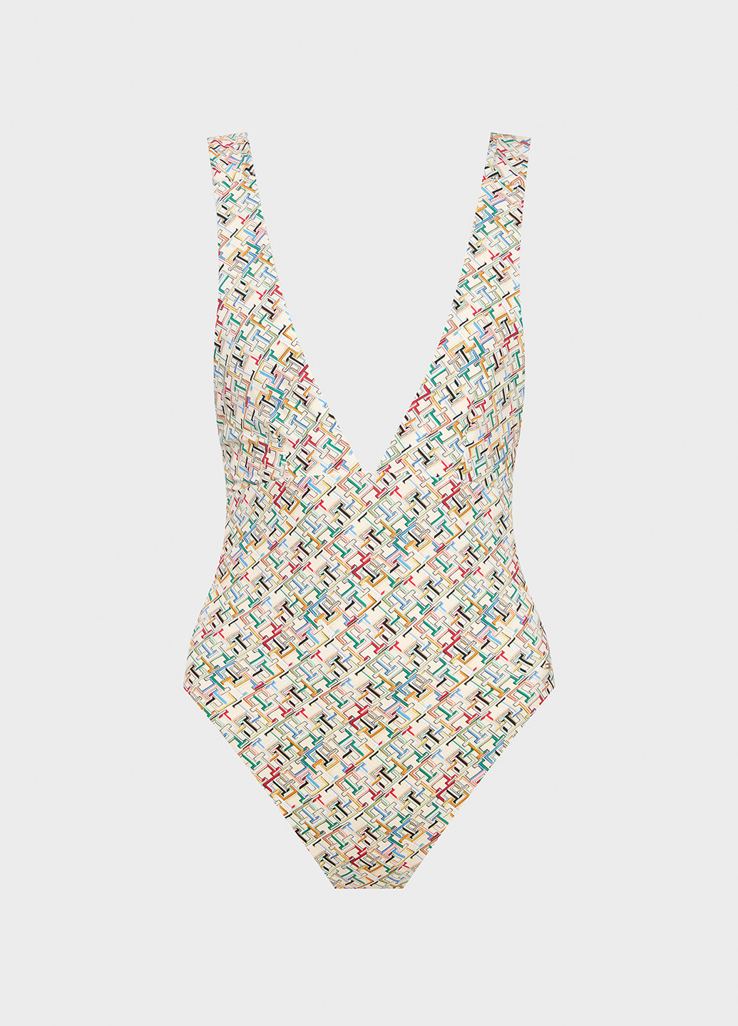 Комбинированный летний купальник слитный, пландж Tommy Hilfiger