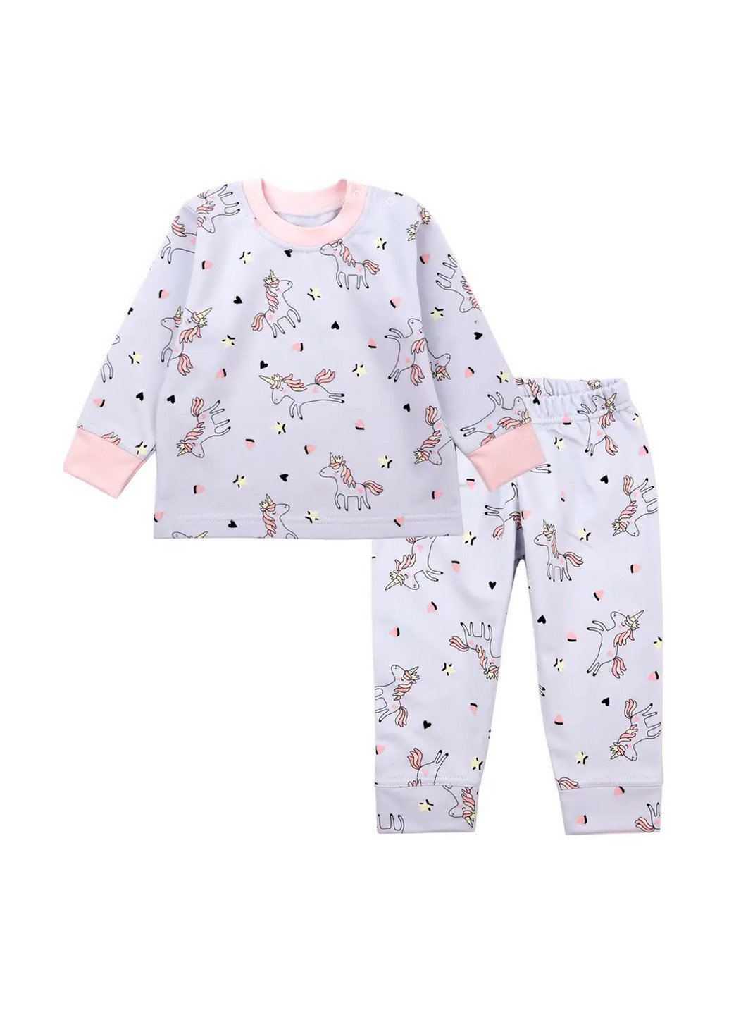 Серая всесезон пижама (лонгслив, брюки) лонгслив + брюки Фламинго
