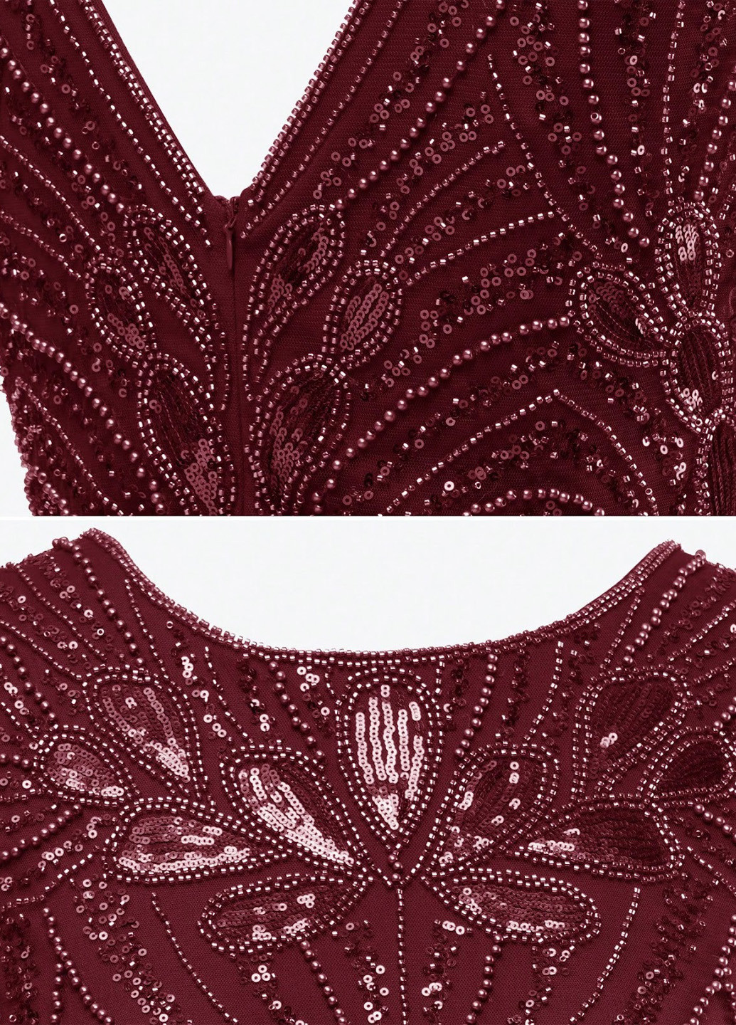 Бордова вечірня сукня кльош, з відкритою спиною SHEIN однотонна