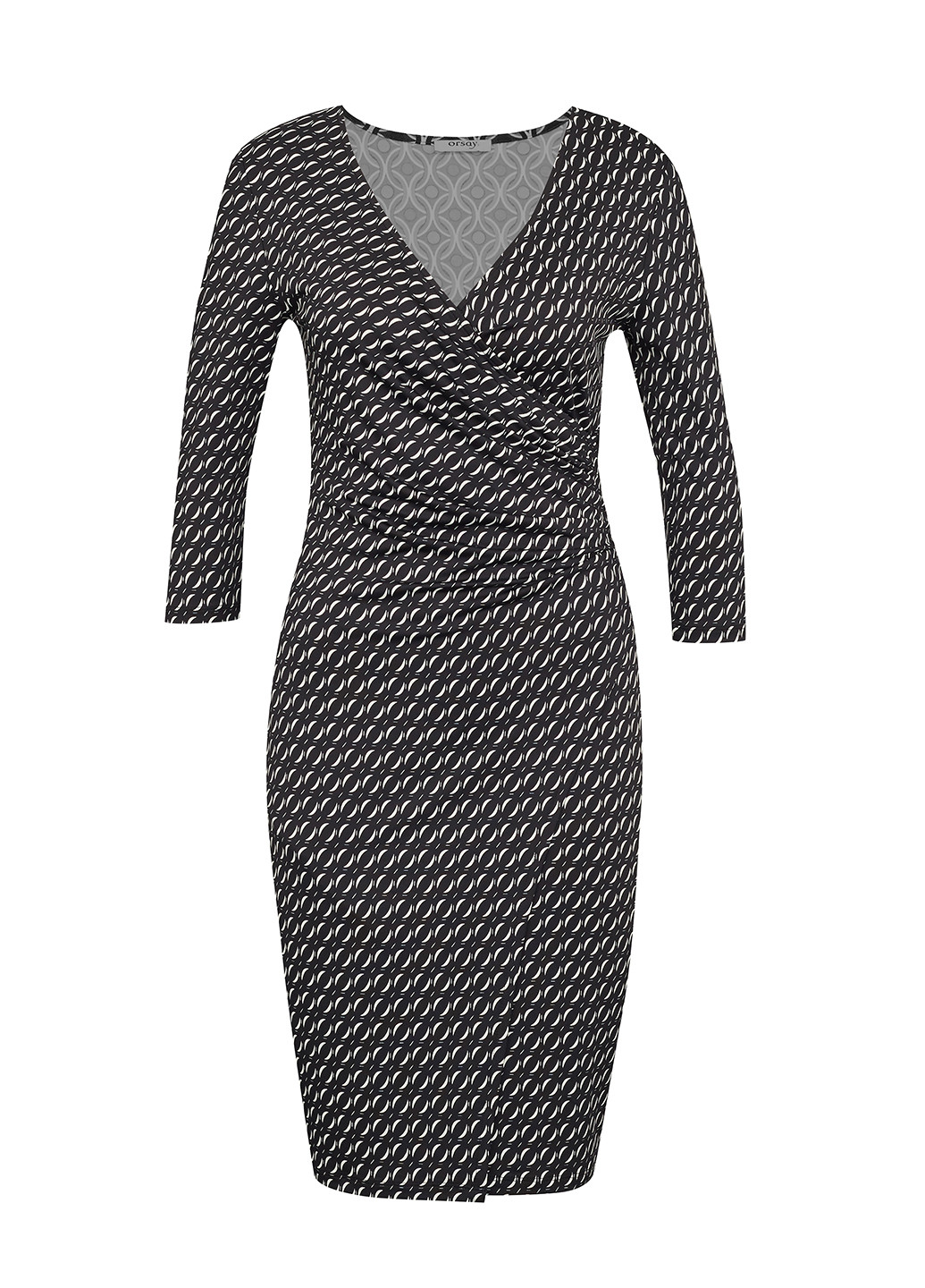 Чорно-білий кежуал сукня на запах Orsay з малюнком