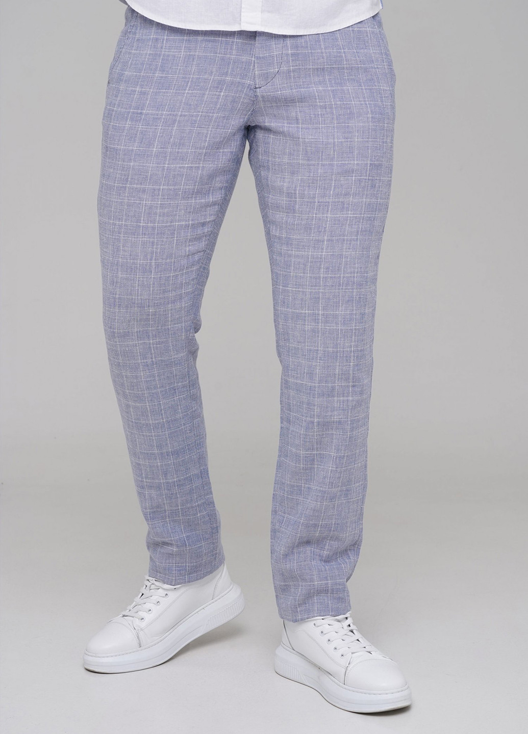 Серо-голубые кэжуал демисезонные зауженные брюки Trend Collection