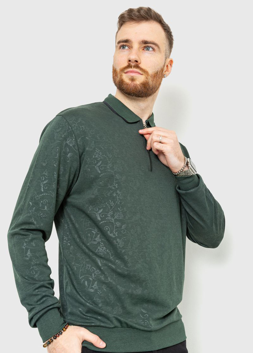 Зеленая футболка-поло для мужчин Ager с рисунком