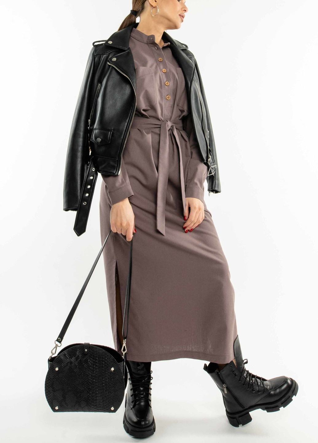 Лавандовое кэжуал платье Ри Мари однотонное