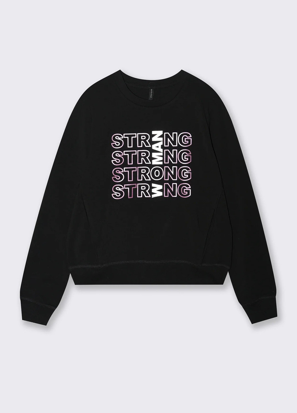 Черный свитшот Piazza Italia надпись без декора (363048314)