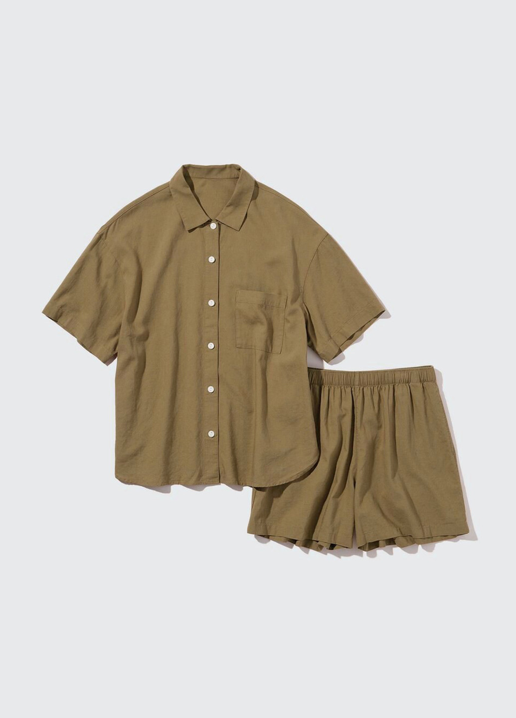 Оливкова (хакі) всесезон піжама (сорочка, шорти) сорочка + шорти Uniqlo
