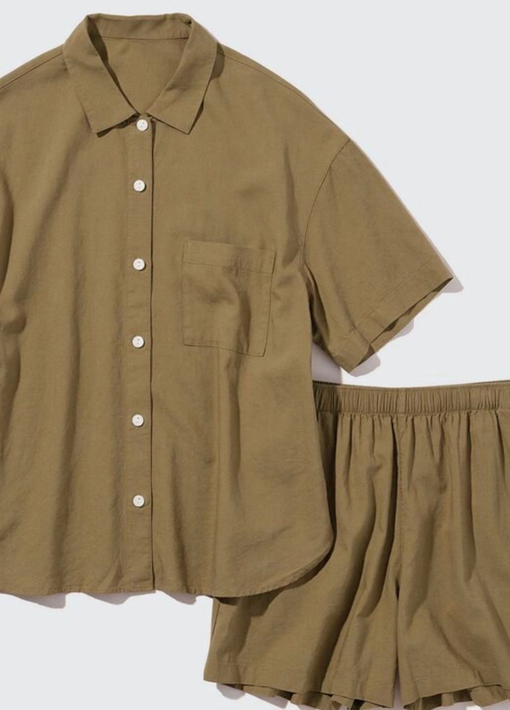 Оливкова (хакі) всесезон піжама (сорочка, шорти) сорочка + шорти Uniqlo