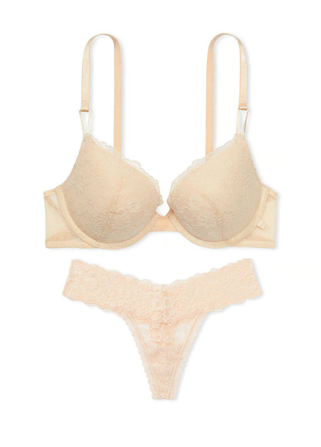 Светло-бежевый демисезонный комплект (бюстгальтер, трусики) Victoria's Secret