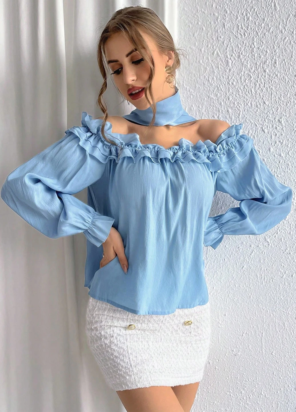 Голубая блуза SHEIN