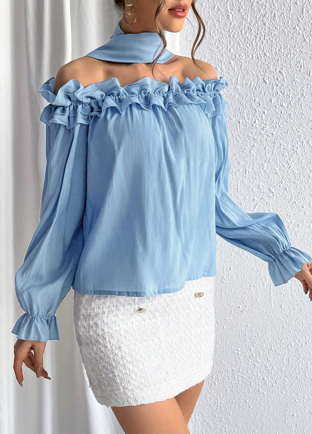 Голубая блуза SHEIN