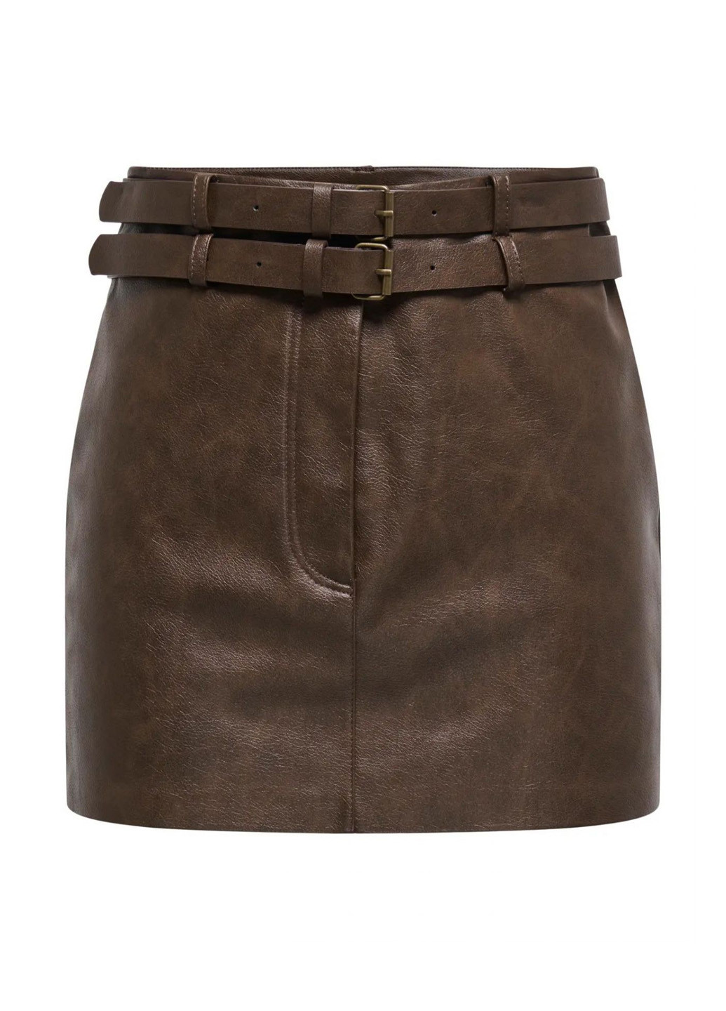 Коричневая кэжуал однотонная юбка Only