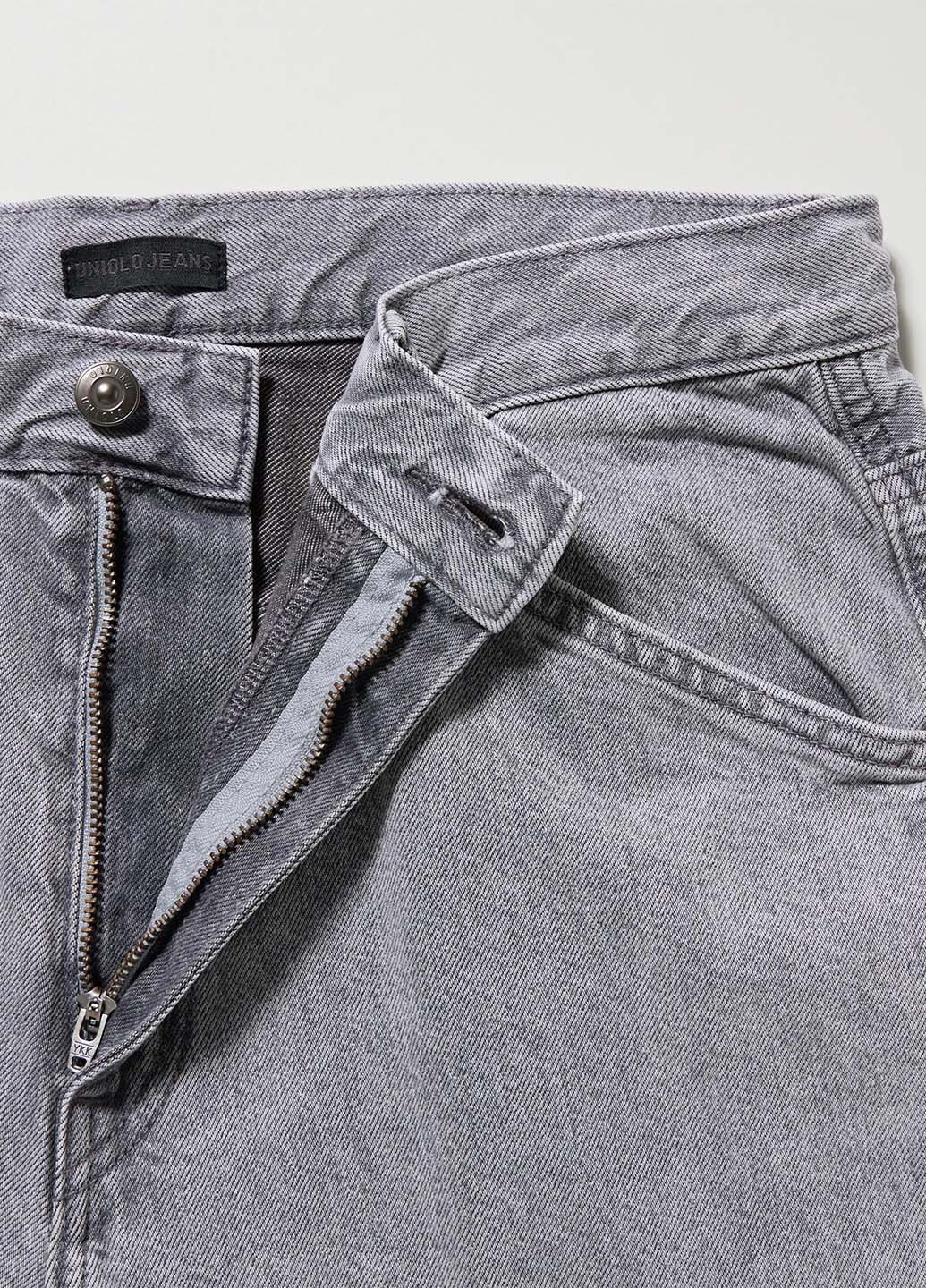 Светло-серые демисезонные прямые джинсы Uniqlo