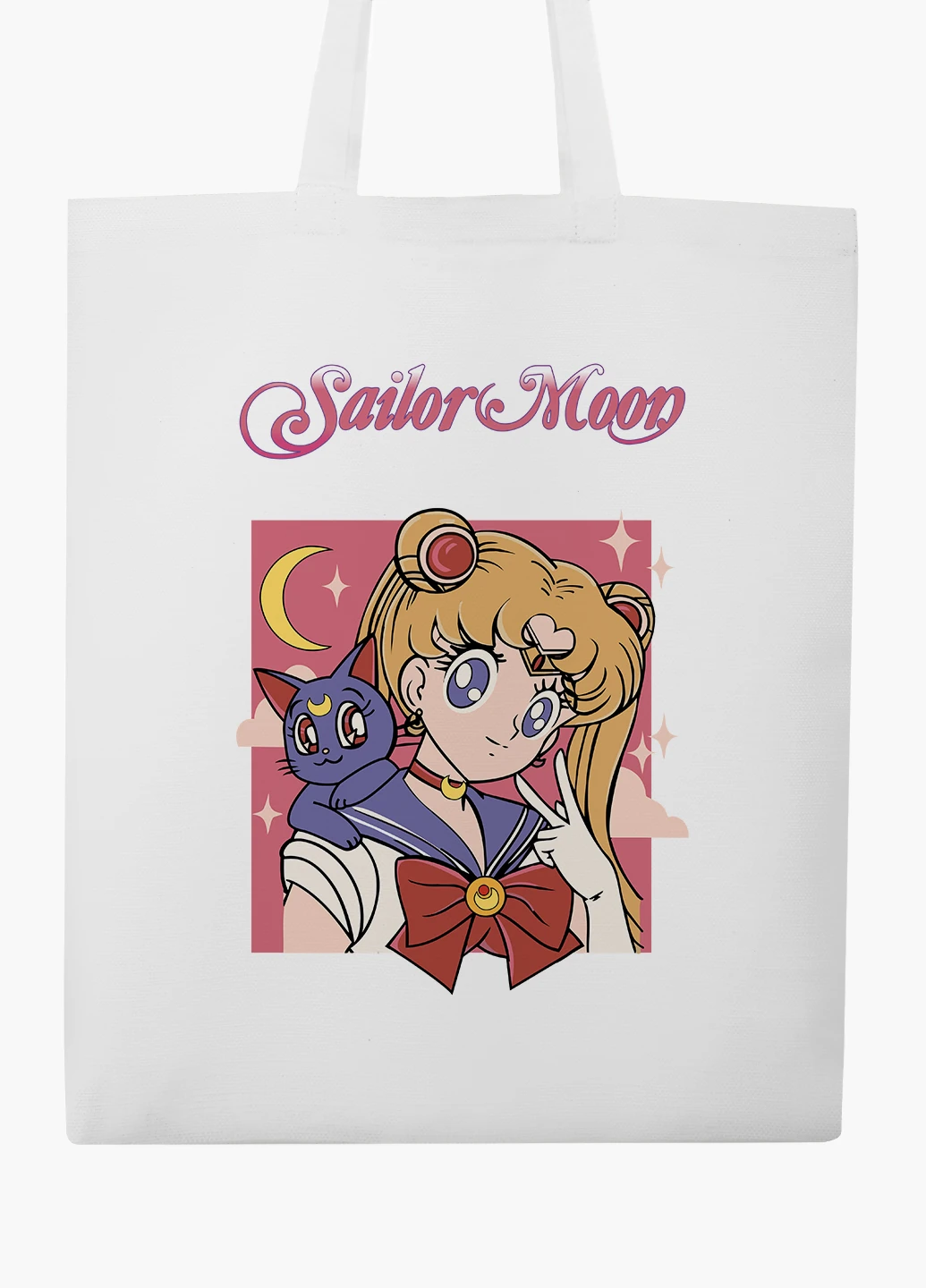 Эко сумка шоппер белая аниме Сейлор Мун (Sailor Moon) (9227-2659-WT2) Еко сумка шоппер біла 41*35 см MobiPrint (219151168)