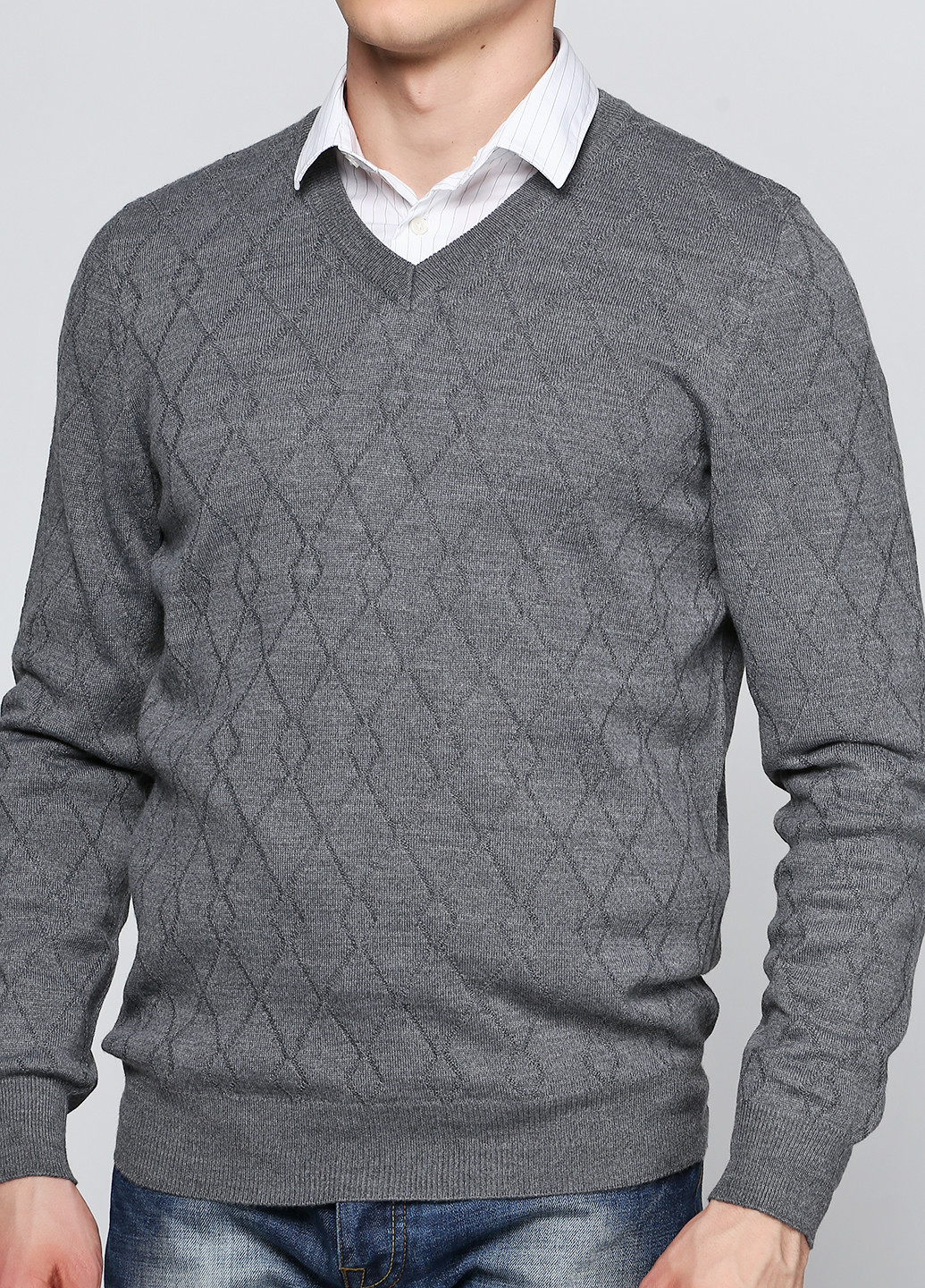 Серый демисезонный джемпер пуловер Folgore Milano