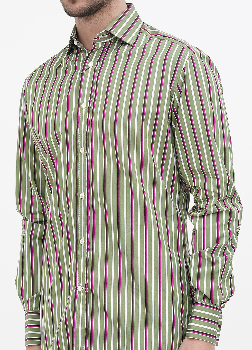 Зеленая кэжуал рубашка в полоску Ralph Lauren