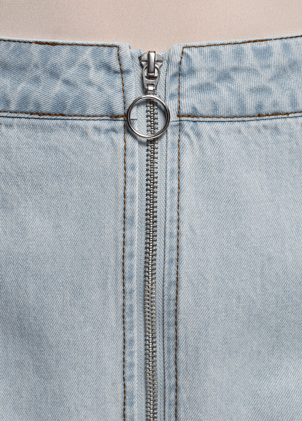 Синяя джинсовая однотонная юбка Oodji мини