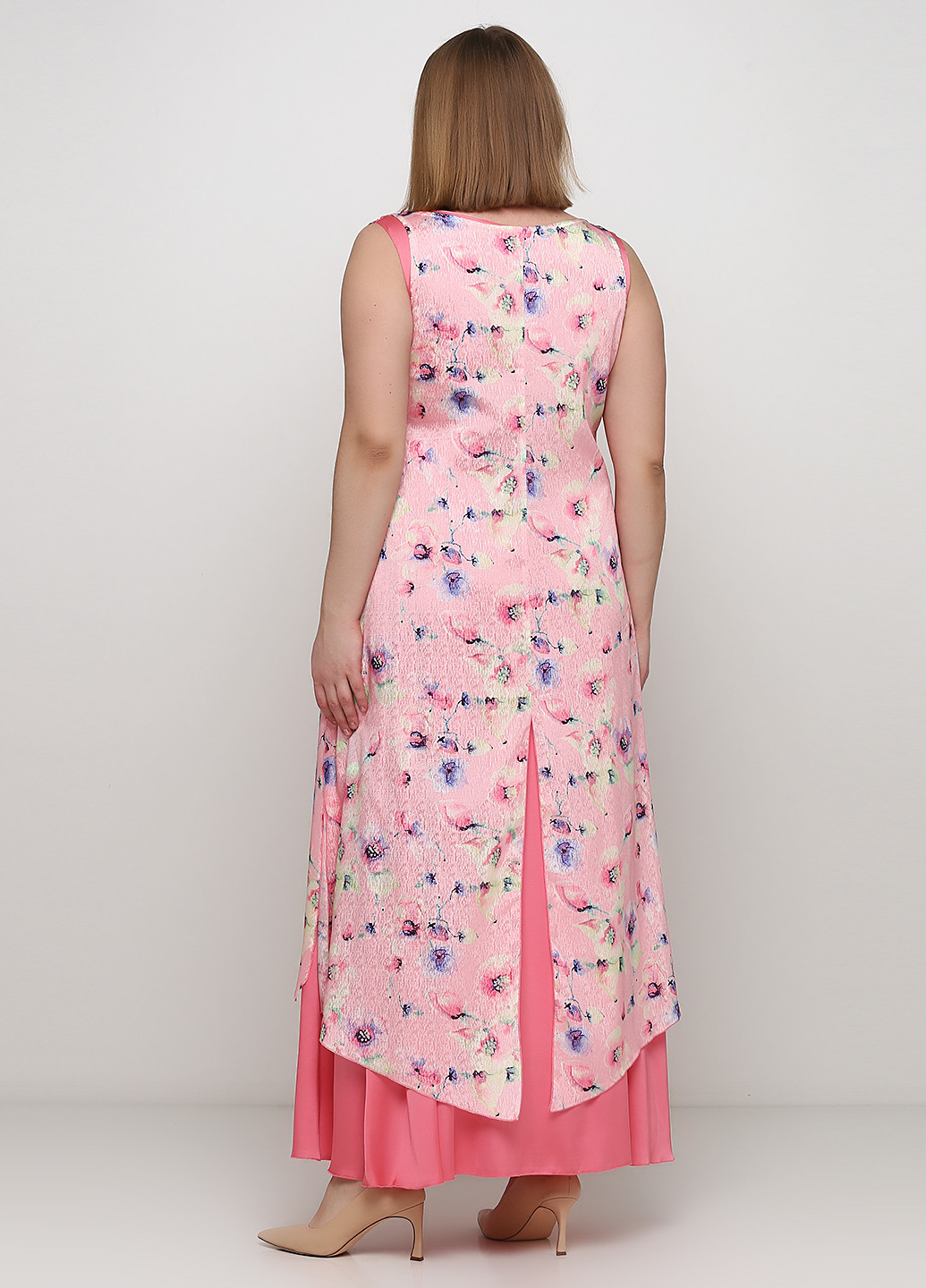 Рожевий літній комплект (плаття, накидка) Алеся