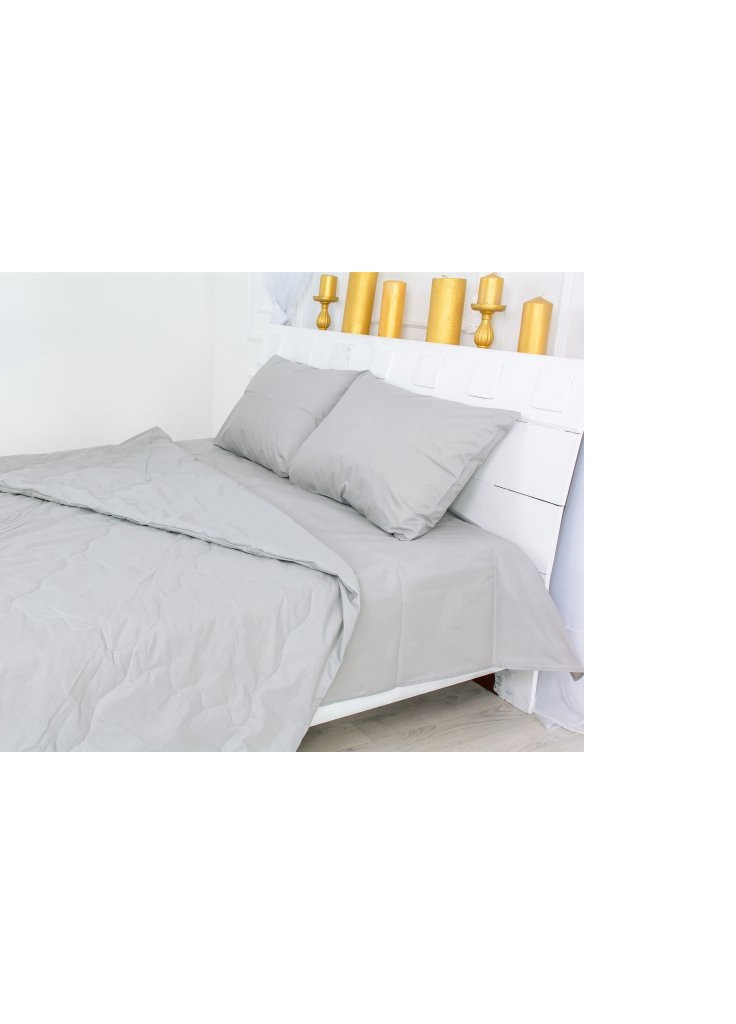 Ковдра Літній комплект №2619 EcoSilk 16-5703 Light Gray ковдра 2 х (2200003110005) Mirson (254079495)