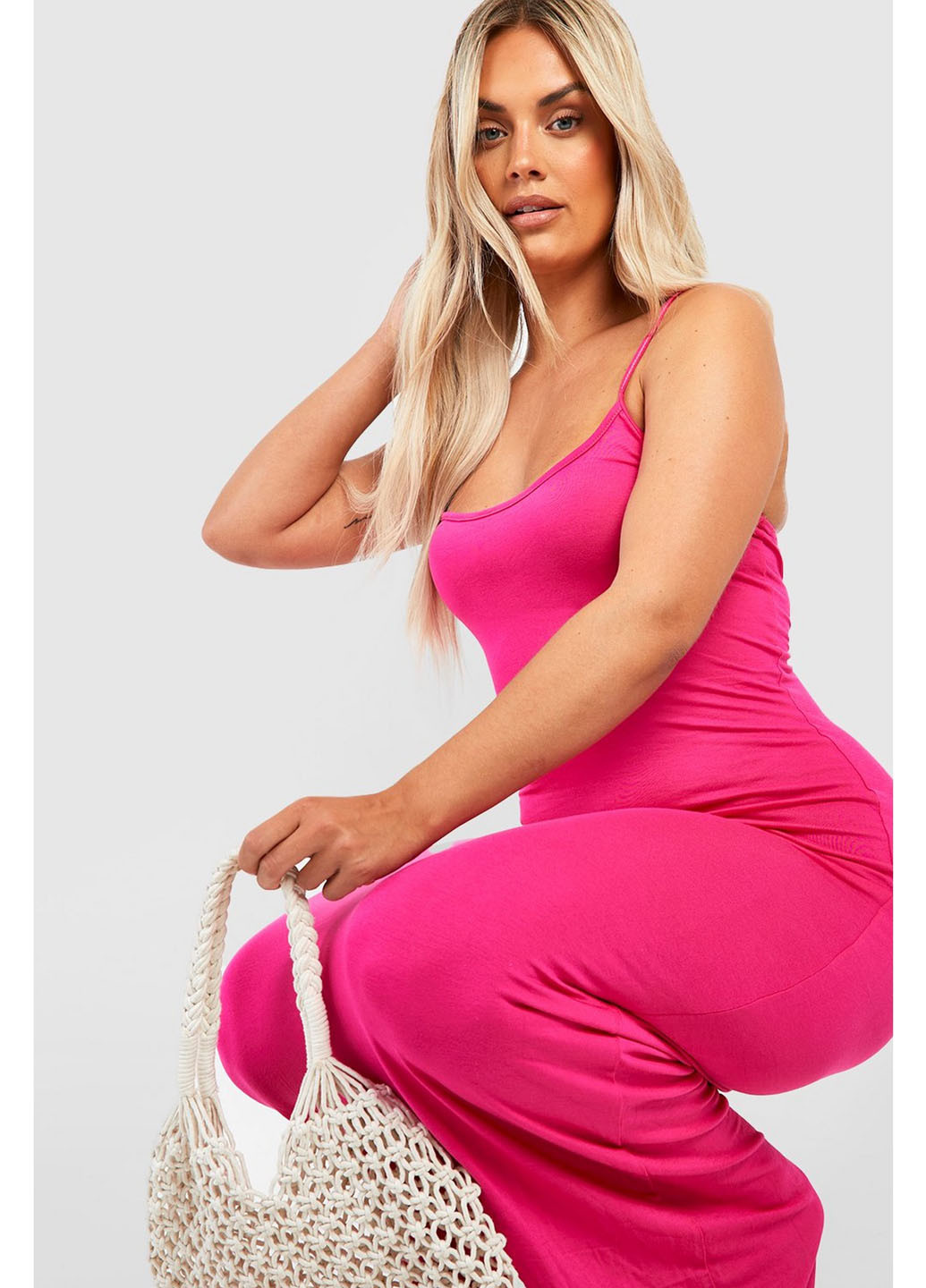 Фуксиновое (цвета Фуксия) кэжуал платье платье-майка Boohoo однотонное